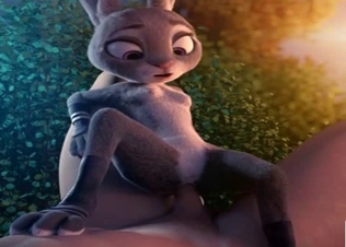 Sexy 3D rabbit rides a horny boner