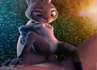 Sexy 3D rabbit rides a horny boner