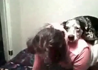 Dark-haired zoophile gets a rimjob