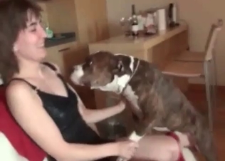 Awesome brutal dog and a cute zoophile