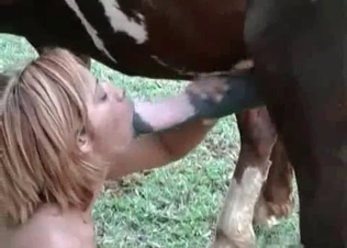 Pretty blonde gives a passionate blowjob