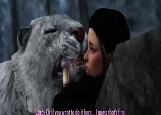 Saber-toothed cat fucking a tight animated bitch