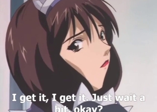 Girl in stockings enjoying a dog's anime cock