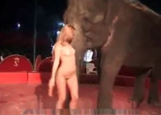 Dirty model can't stop fucking with an elephant