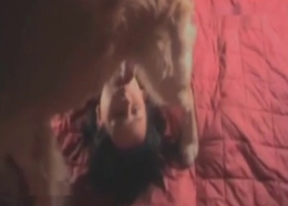 Sweet doggy is punishing this lovely model
